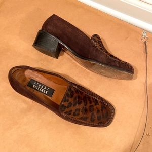Stuart Weitzman Leopard Suede Loafers size 5.5